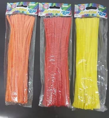 מנקה מקטרות- אדום, צהוב , כתום<BR> 100 יח <BR> בחר צבע