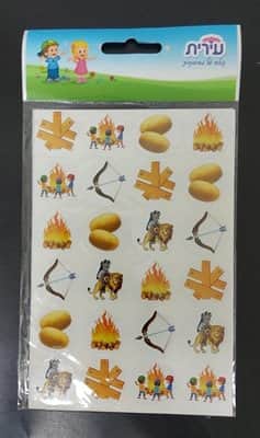 מדבקות סמלי לג בעומר 4 בשורה<BR> 10 דף