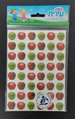 מדבקות תפוחי עץ 3 סוגים <BR>10 דף