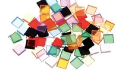 אבני מוזאיקה מרובע שקוף צבעוני