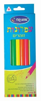 6 עפרונות עבים זוהרים
