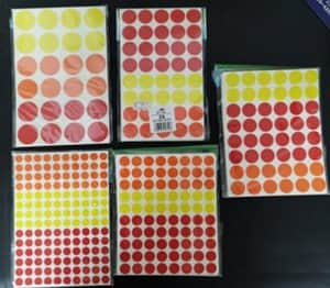 מדבקות גווני אש 25 דף <BR> בחר גודל