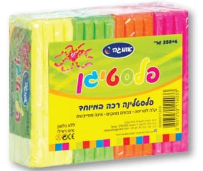 פלסטלינה זוהרת 250 גרם <BR> בחר צבע